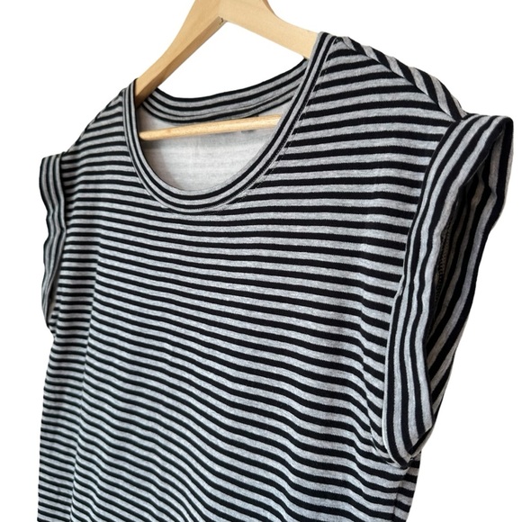 Athleta Ease Up Gray Black Stripe Sleeveless Dress, Small - Picture 6 of 12